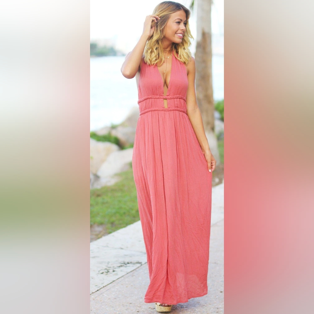Illa Illa Rust colored halter dress